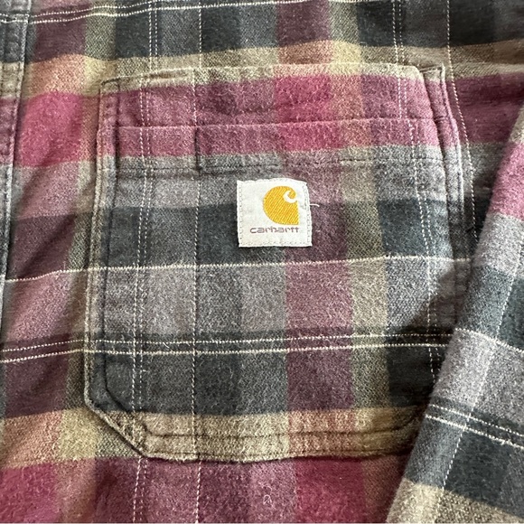 Carhartt Men's Rugged Flex Relaxed Fit Midweight Flannel Long Sleeve Sz XL Tall - Picture 3 of 11